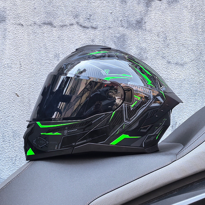 LVS3C certificado casco de motocicleta estándar nacional para hombres y mujeres casco de cara a cara casco de locomotora de verano seguridad general de cuatro estaciones