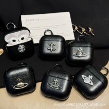 新潮款立体克罗标时尚蓝牙耳机壳十字架AirPodsPro皮质保护套适用
