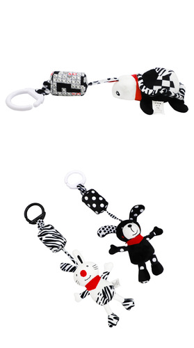 Baby black and white wind chime stroller pendant rabbit bee bird owl dog pendant car hanging bed bell