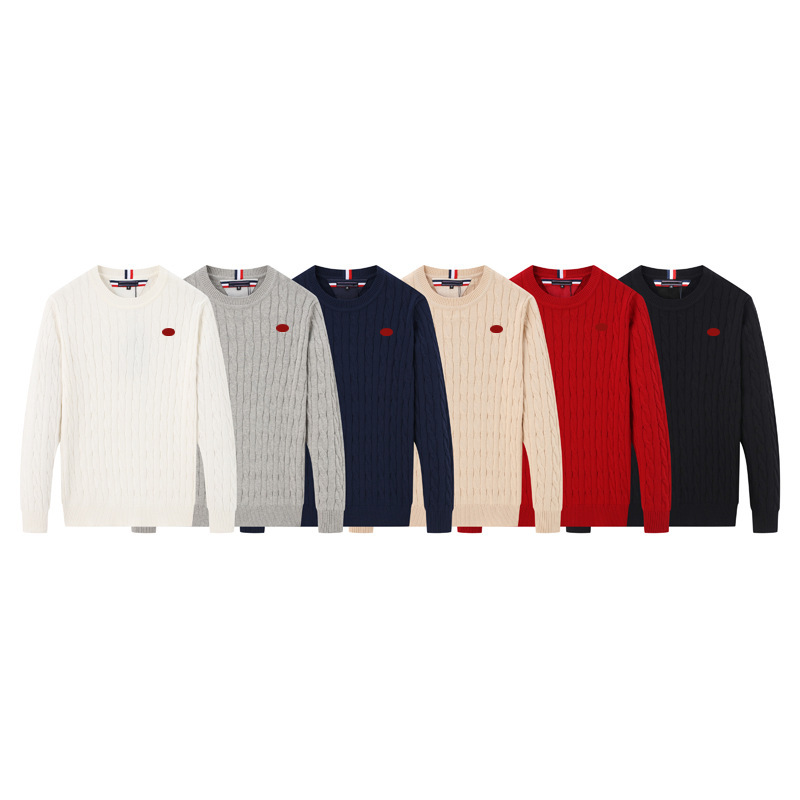 New autumn men's cotton casual round-neck cable knit sweater, base layer knitwear, long-sleeve woolen coat for men New autumn men's cotton casual round-neck cable knit sweater, base layer knitwear, long-sleeve woolen coat for men