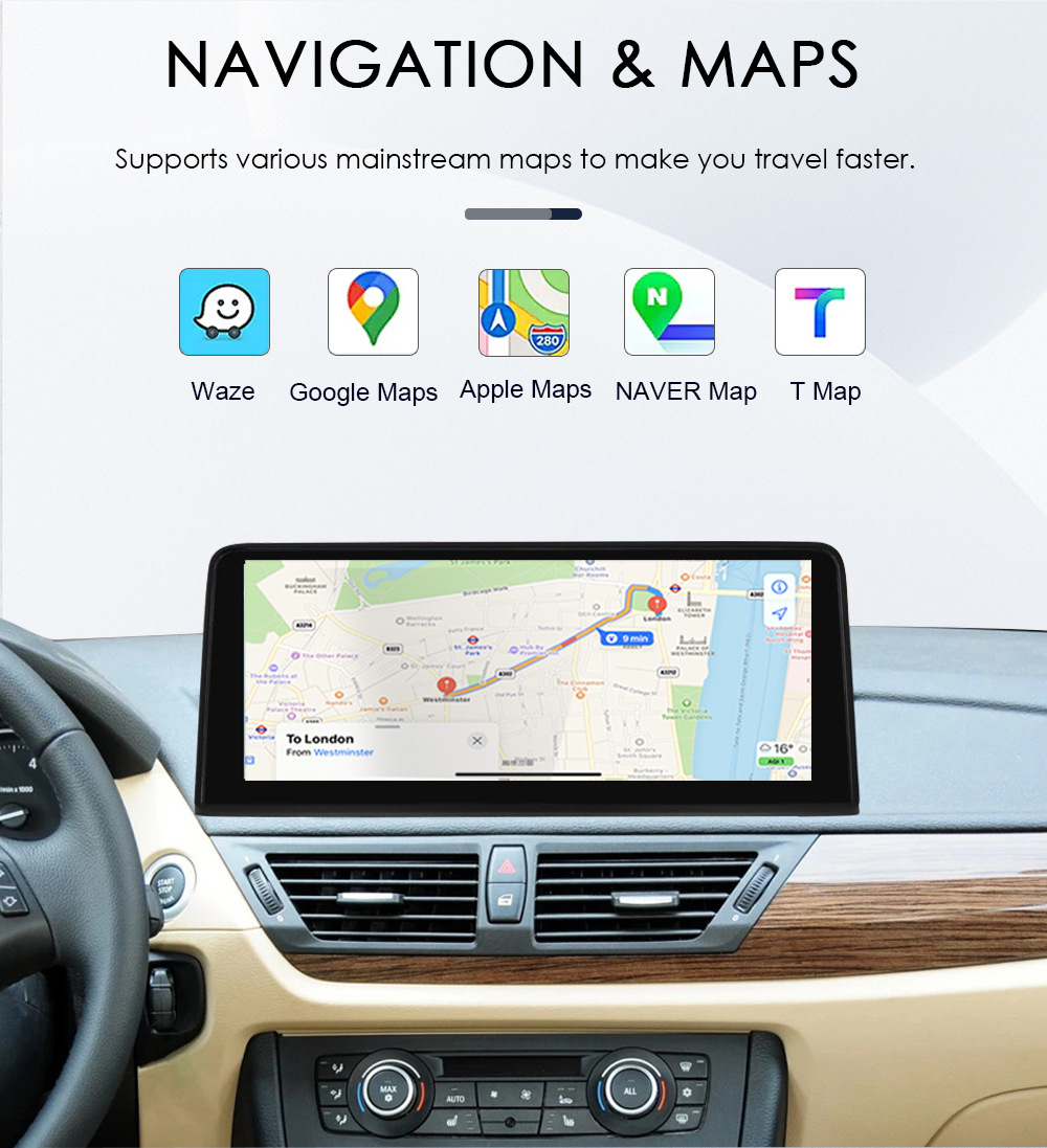 10.25''12.3'' Car Navigation System Suitable for 09-15 Bmw X1 E84 Cic/No Screen Central Control