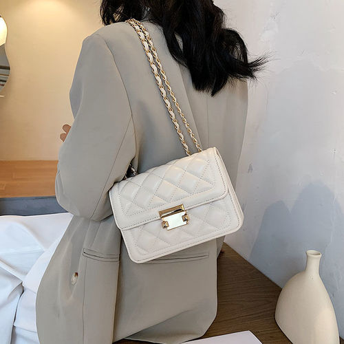 Summer small bag for women  Internet celebrity new trendy fashion rhombus chain bag Internet celebrity ins single shoulder crossbody bag for women