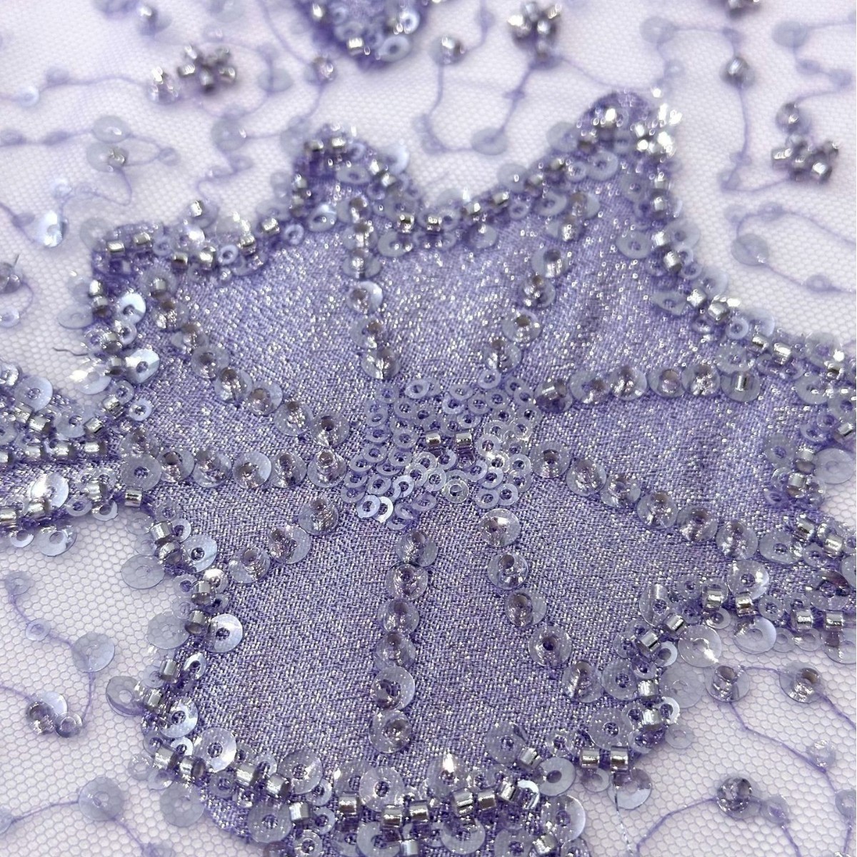 Tejido estereoscópico de hojas sequin de perlas bordado de tela vestido de boda de moda vestido de cena vestido de ropa infantil