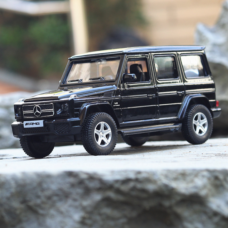 [Boxed] G63 off-road vehicle Frosted Black alloy car model simulation car pull-back sports car model children's toys