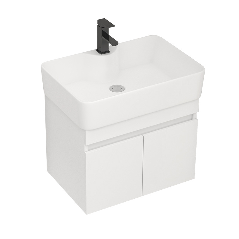 gabinete de baño de madera sólida tipo pequeño gabinete de baño cerámica integral lavabo de lavabo tipo pared lavabo de cara lavabo de mano gabinete