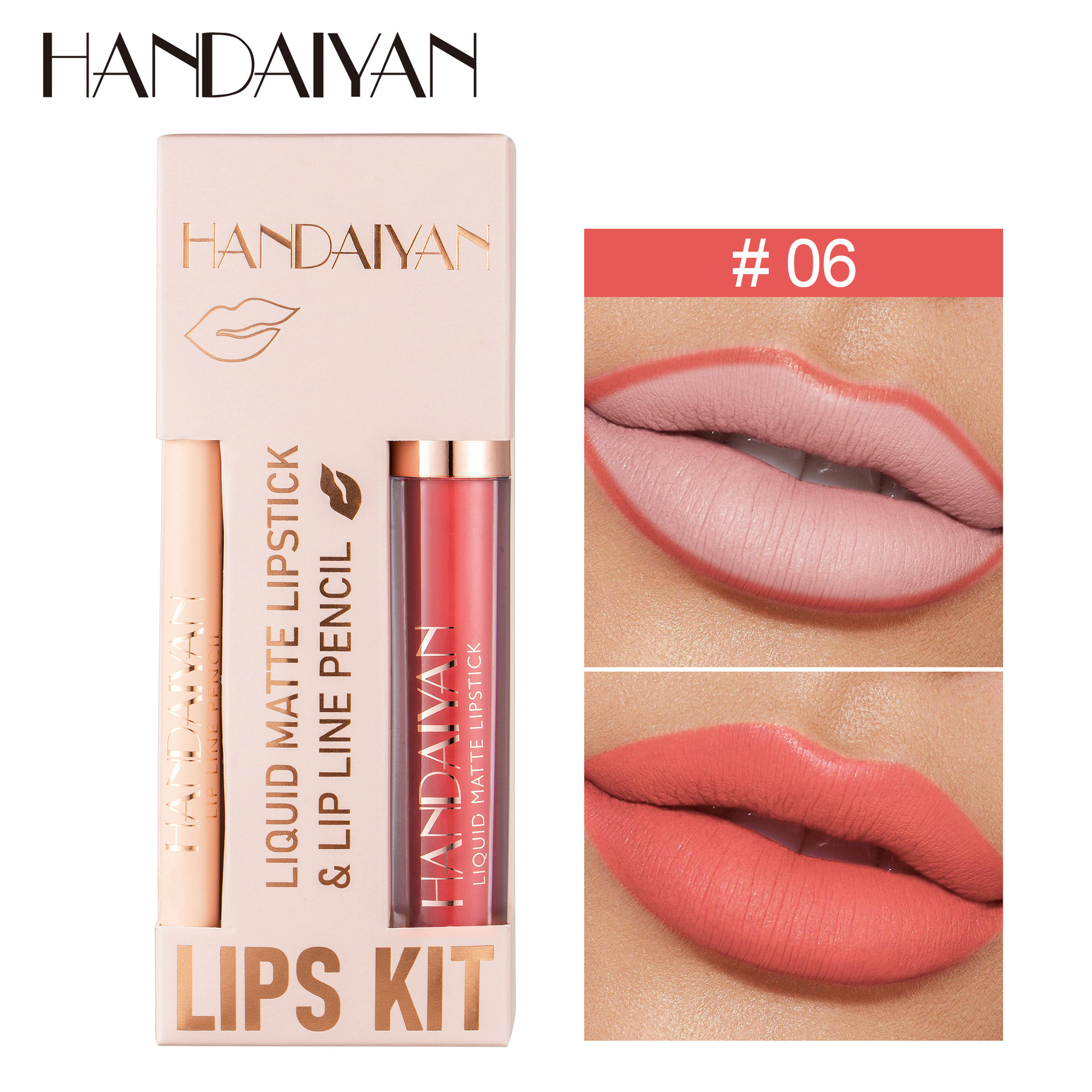 Cross-border Lip Liner Set HANDAIYAN Waterproof Silk Glass Lip Liner Set image 12