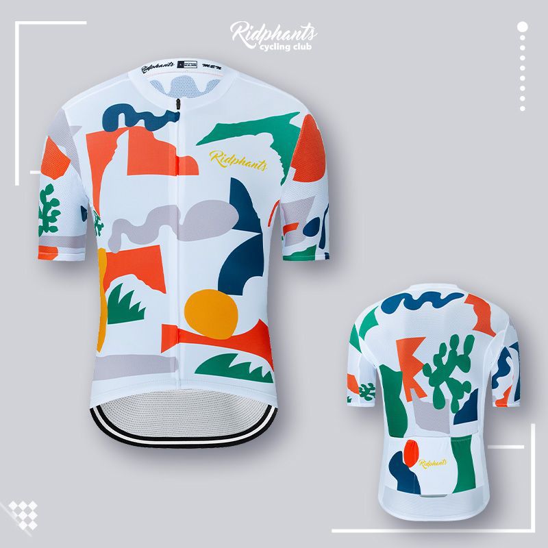 Colorful Cycling Wear Short-sleeved Milk Silk Fleece Long-sleeved Men's and Women's Bicycle Wear Bicycle Warm