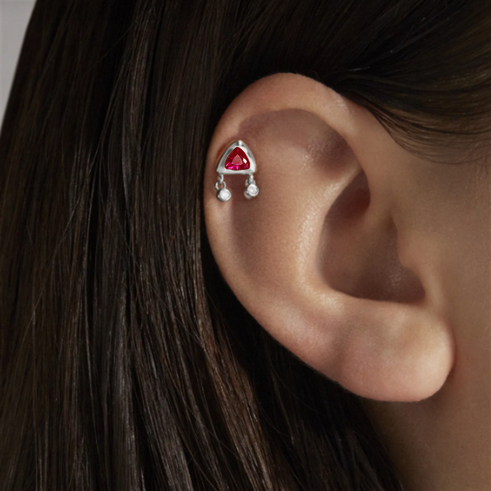 2g Weight Zircon Inlay Material Ear Studs Classification 1 Piece Quantity Daily, Street Occasion 925 Sterling Silver Material Geometric Pattern Women's Gender Plating Design Casual, Simple Style Style 1 Piece Ear Cartilage Rings & Studs Casual Simple Style Geometric 925 Sterling Silver Plating Zircon 9