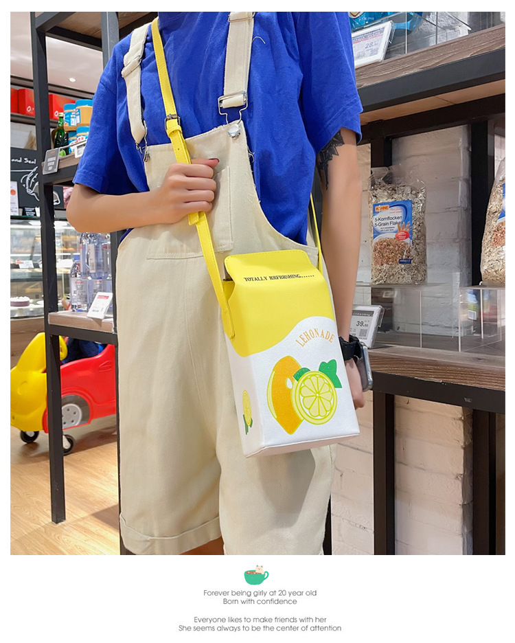 Small Pu Leather Fruit Square Buckle Crossbody Bag display picture 3