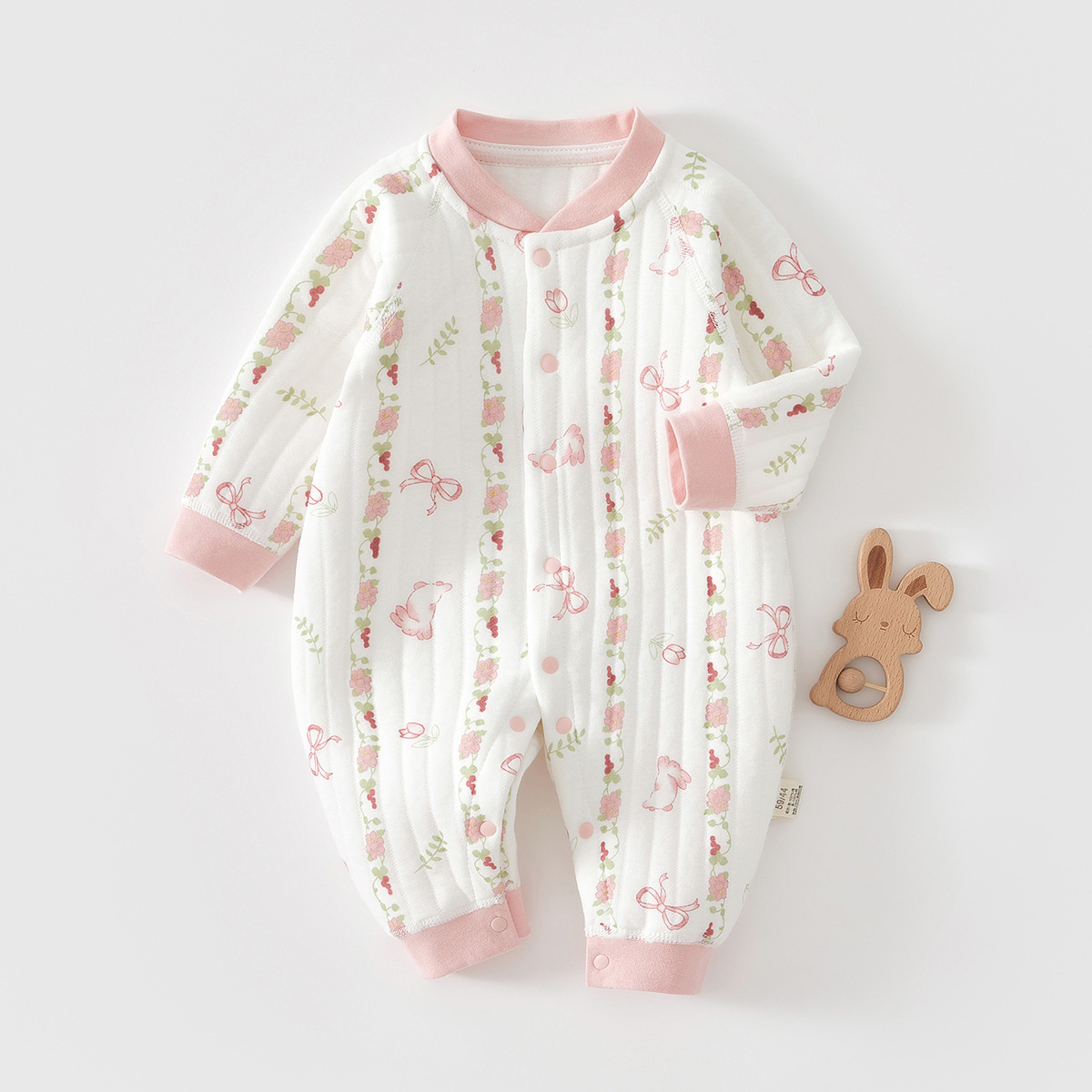 Baby Jumpsuit Autumn Outfit for Girls, Warm Newborn Clothes, Autumn and Winter Thin Cotton Romper, Spring and Autumn Long-Sleeve Style
