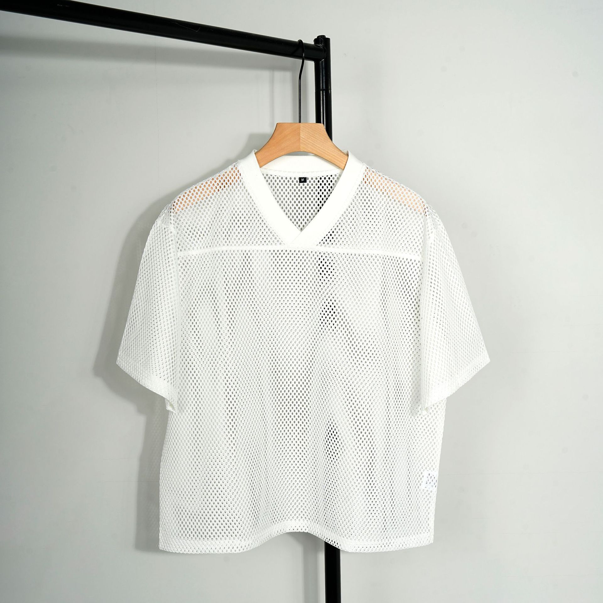 ETAI ropa de hombre alta calle americana hombre de verano mesh deporte casual de manga corta pareja marca de moda suelta camiseta de cuello en V