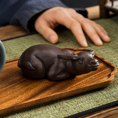 Zisha Water Buffalo Tea Pet Figurine, Wealth Attracting, Reversing Fortune, Mini Piyao, Tea Play, Tea Accessory, Home Decor