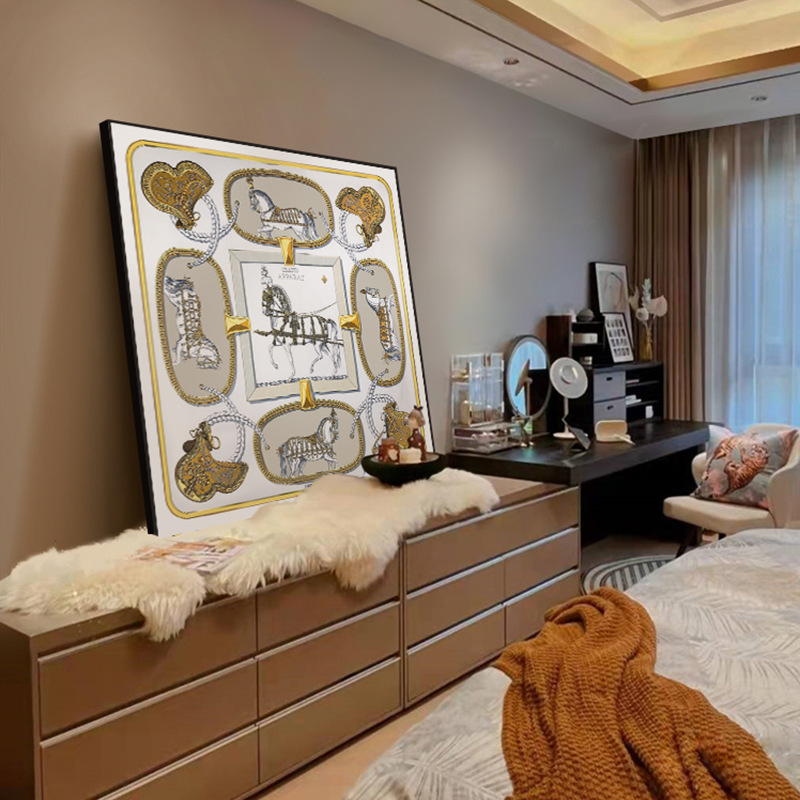 Sofa Background Wall Floor Painting Modern Scarf Painting Mural Porch Study Hanging Painting Light Luxury Knight Living Room Decorative Painting