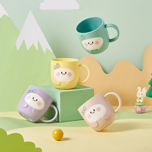 Children's toothbrushing cup cartoon mouthwash cup home bathroom baby fall-resistant wash cup cute couple plastic water cup