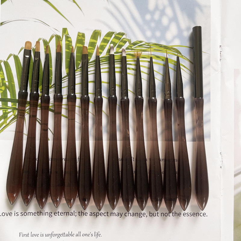 Nail pen suit gourd shaped pull pen round head light therapy pen lattice pen small round head petal pen novice nail pen