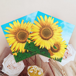 Amazon Cross-border Creative Sunflower Printing Theme Printing Teachers' Day Birthday Party Western Restaurant Napkin