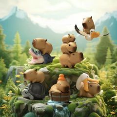 卡皮巴拉盲盒新款潮玩手办网红水卡通公仔桌面豚可爱摆件生日礼物