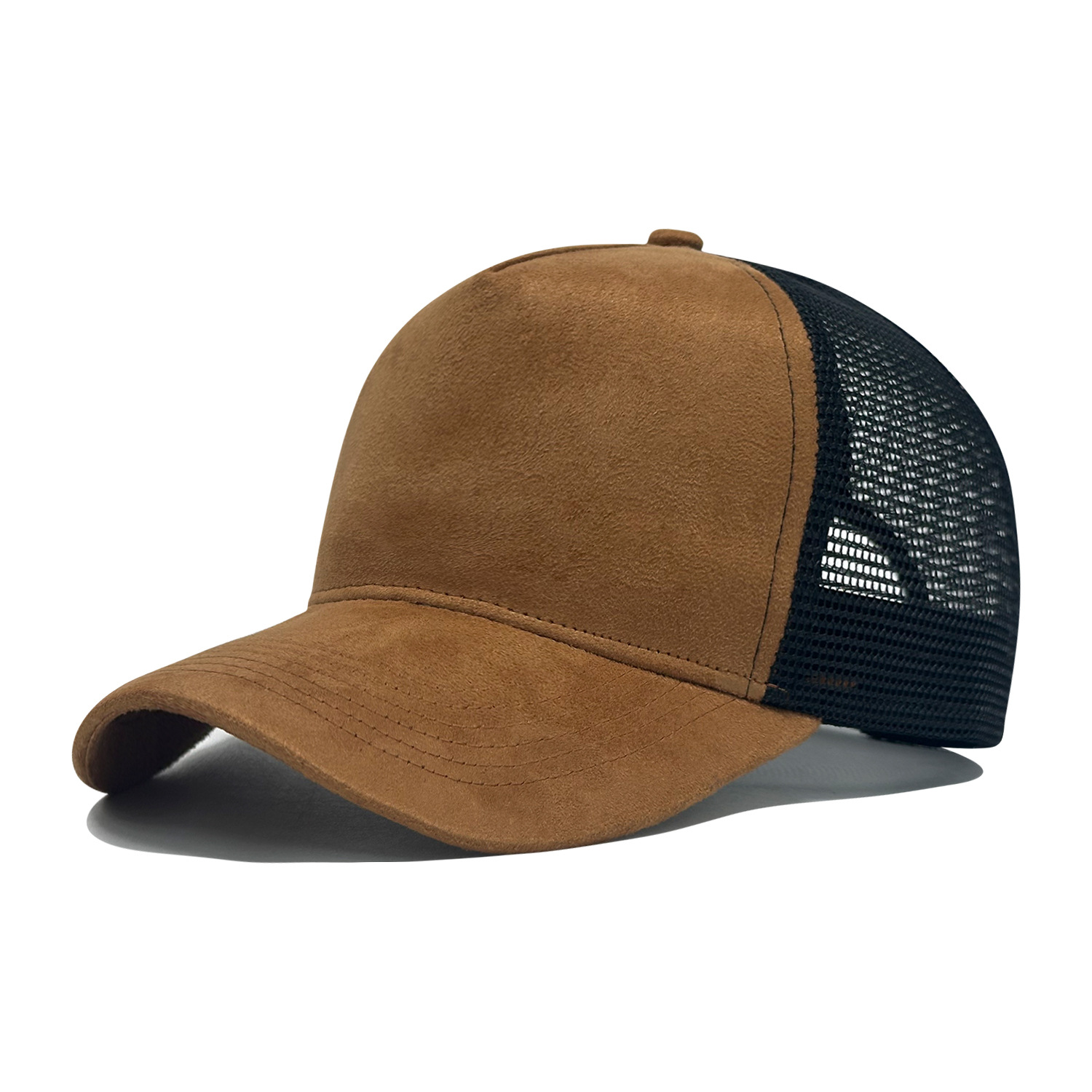 Cinco piezas de gorra de red de gamuza para hombres de verano al aire libre sombrero de protección solar sombrero de red transpirable sombrero de béisbol personalizado