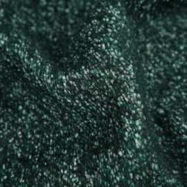 软糯弹力针织羊毛墨绿混色粗花呢布料外套大衣服装制作diy面料A