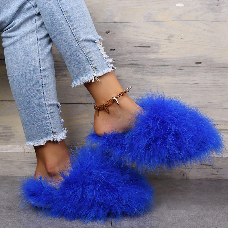 Solid Color Thicken Plush Slippers NSKJX112133