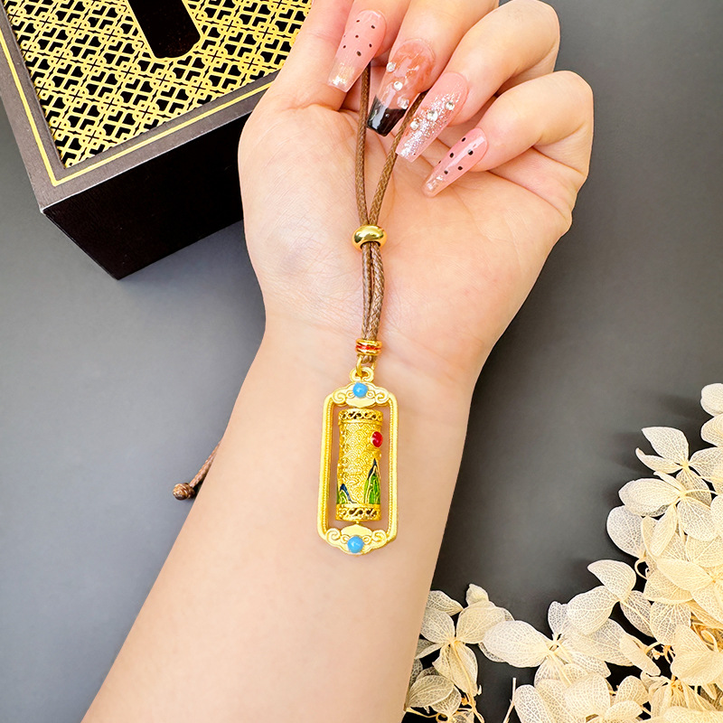 Vietnam Shajin Ruyi gira el cilindro de meridiano de miles de collar de esmalte de color de esmalte no se desvanece al por mayor fabricantes