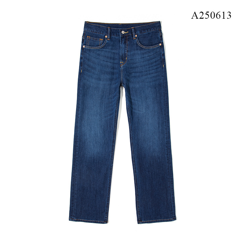2025 New Autum Loose Straight Medium Elastic Soft Casual Business Middle-Aged High-Quality Washed Jeans for Men
