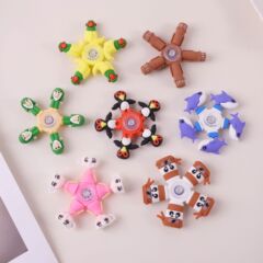 国外版山海经人物软胶手指解压玩具创意指尖陀螺旋转5指陀螺玩具