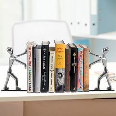 Kung Fu Book Holder Humanoid Book Backrest Ornament Creative Desktop Bookshelf Metal Book End Hand Push Book End Decoration