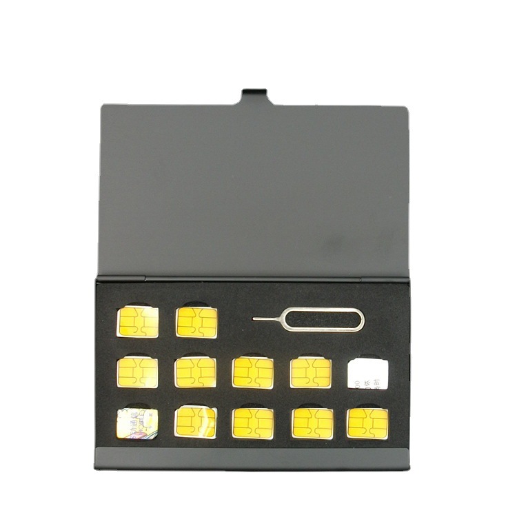 手机nano sim卡盒SIM卡包金属铝包装盒整单有盖