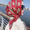 With diamond pattern, red
