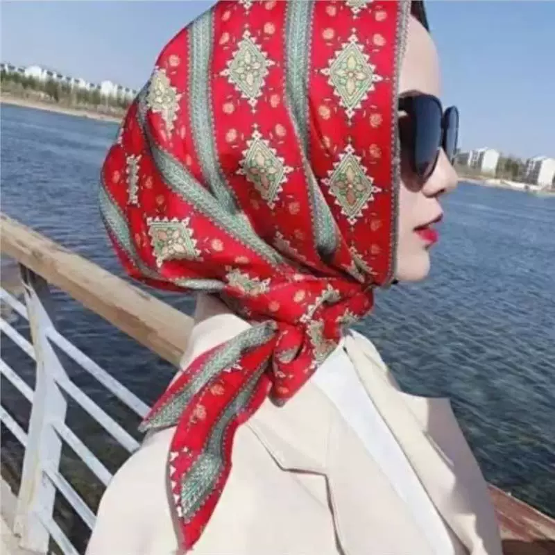 Платок с лентами нового стиля, дорожная шляпа для весны и лета, шелковый шарф из атласа, тонкий стильный солнцезащитный козырек, многофункциональный