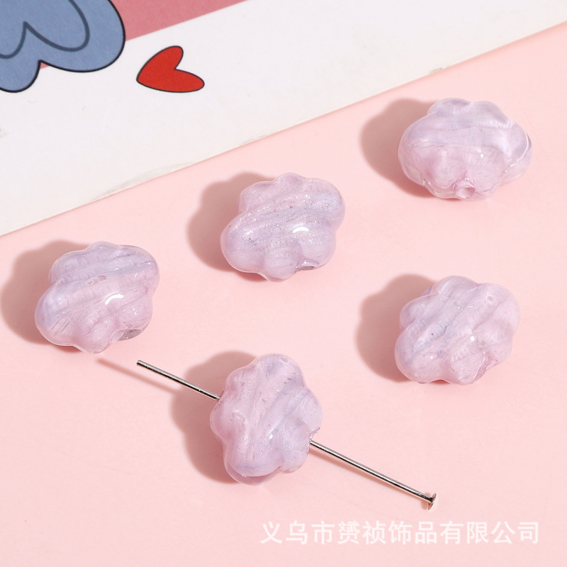 樹脂グラデーション油絵クラウドビーズ diy 手作りビーズブレスレットキーホルダー携帯電話チェーンジュエリーアクセサリー材料|undefined