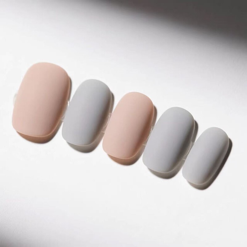 High-End Matte Nude Color Wearable Nails, Frosted Matte Fake Nail Pieces, Removable, Daily Whitening Nail Stickers for Hands