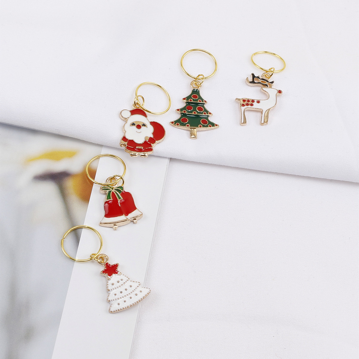 European and American fashion cross-border braid small jewelry African dirty braid DIY small pendant Christmas drop oil pendant hair ring hair ring