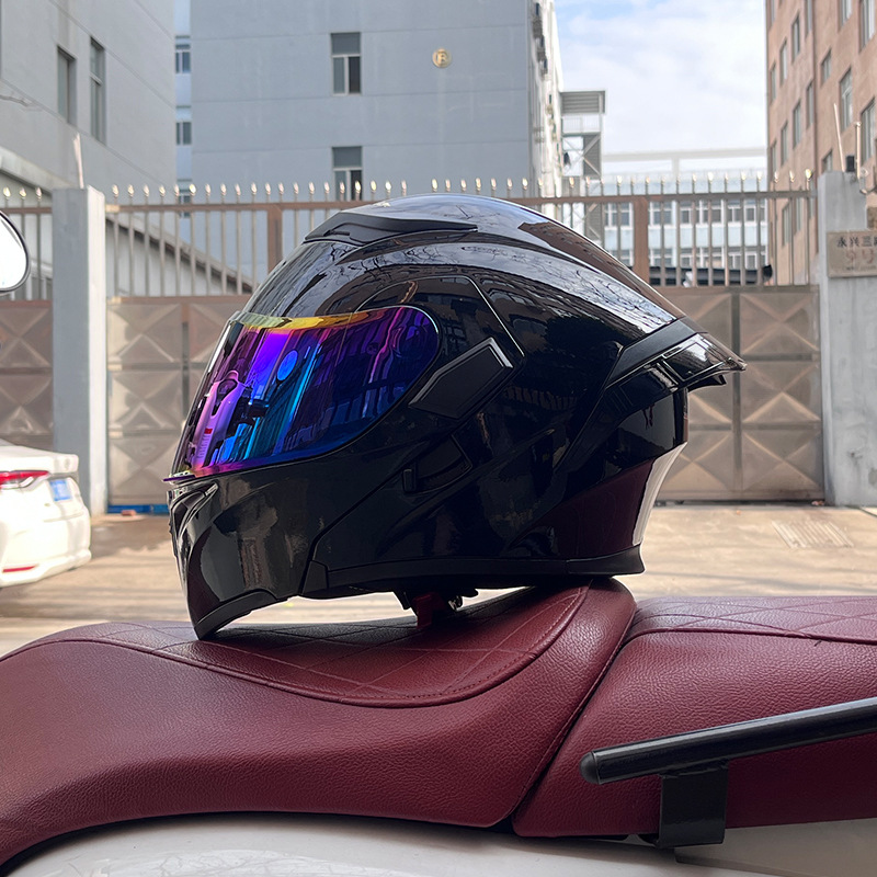 Cuatro estaciones coche eléctrico casco de seguridad cola grande superficie expuesta Jiekai 3C certificado casco de la motocicleta casco completo de la motocicleta de los hombres personalidad