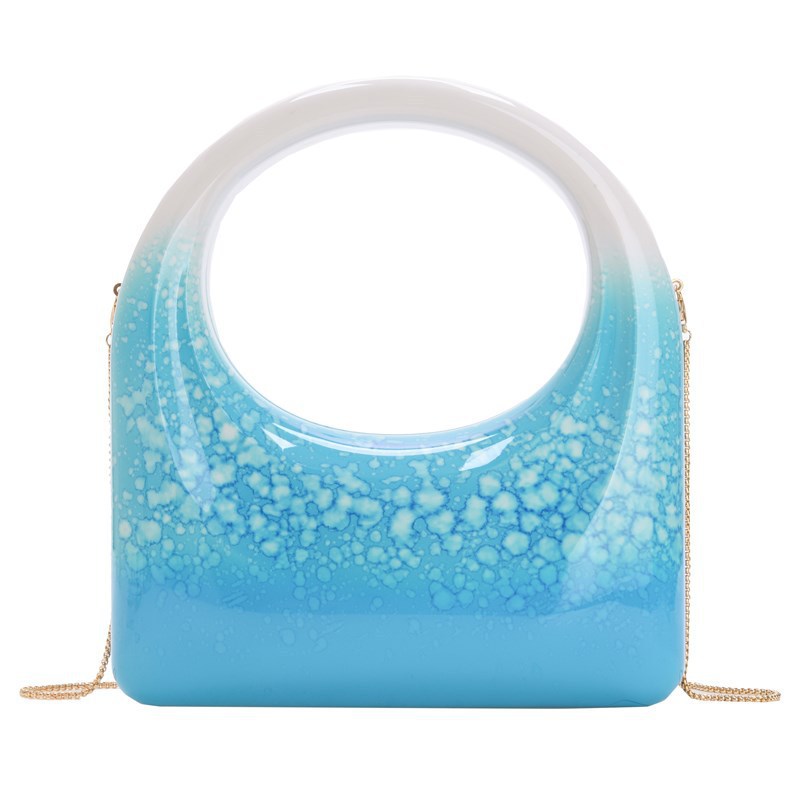 2025 nueva moda transfronteriza bolsa de cena de mujer acrílico brillante bolsa de meseta de fiesta simple bolsa cuadrada mochila