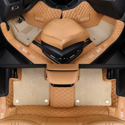 full-coverage car mats, carpet-style: Modelə uyğun ayaqaltı - galaxy-l72024-2025-model-car-floor-mats-double-layer-foot-matflannel-blanket-brown