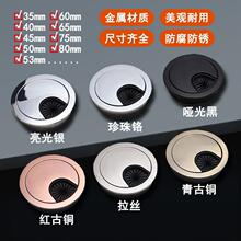 办公电脑桌线孔书桌面孔盖穿线盒穿线孔高档锌合金盖板桌子装饰盖