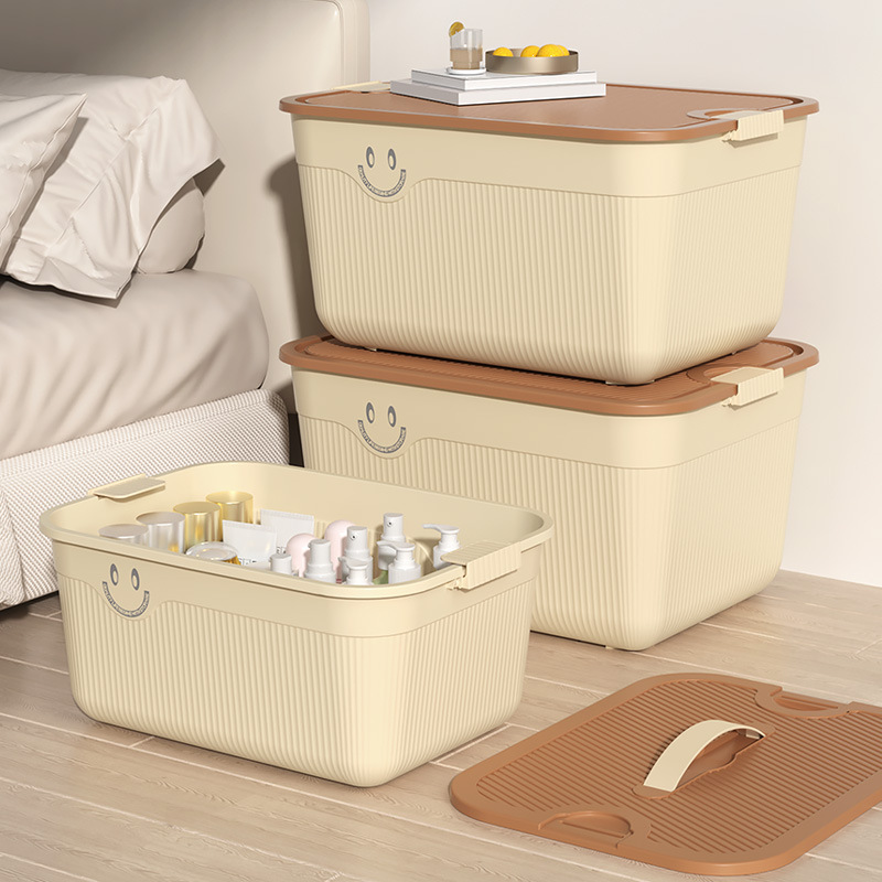 收纳箱儿童玩具零食收纳整理箱带盖卧室衣物手提储物箱杂物收纳盒