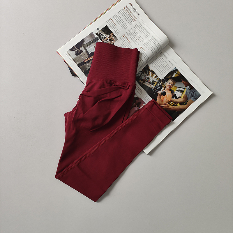 Pantalones de gimnasio sin costura europeos y estadounidenses, cintura alta, abdomen, caderas, pantalones de melocotón para correr, yoga, leggings apretadas