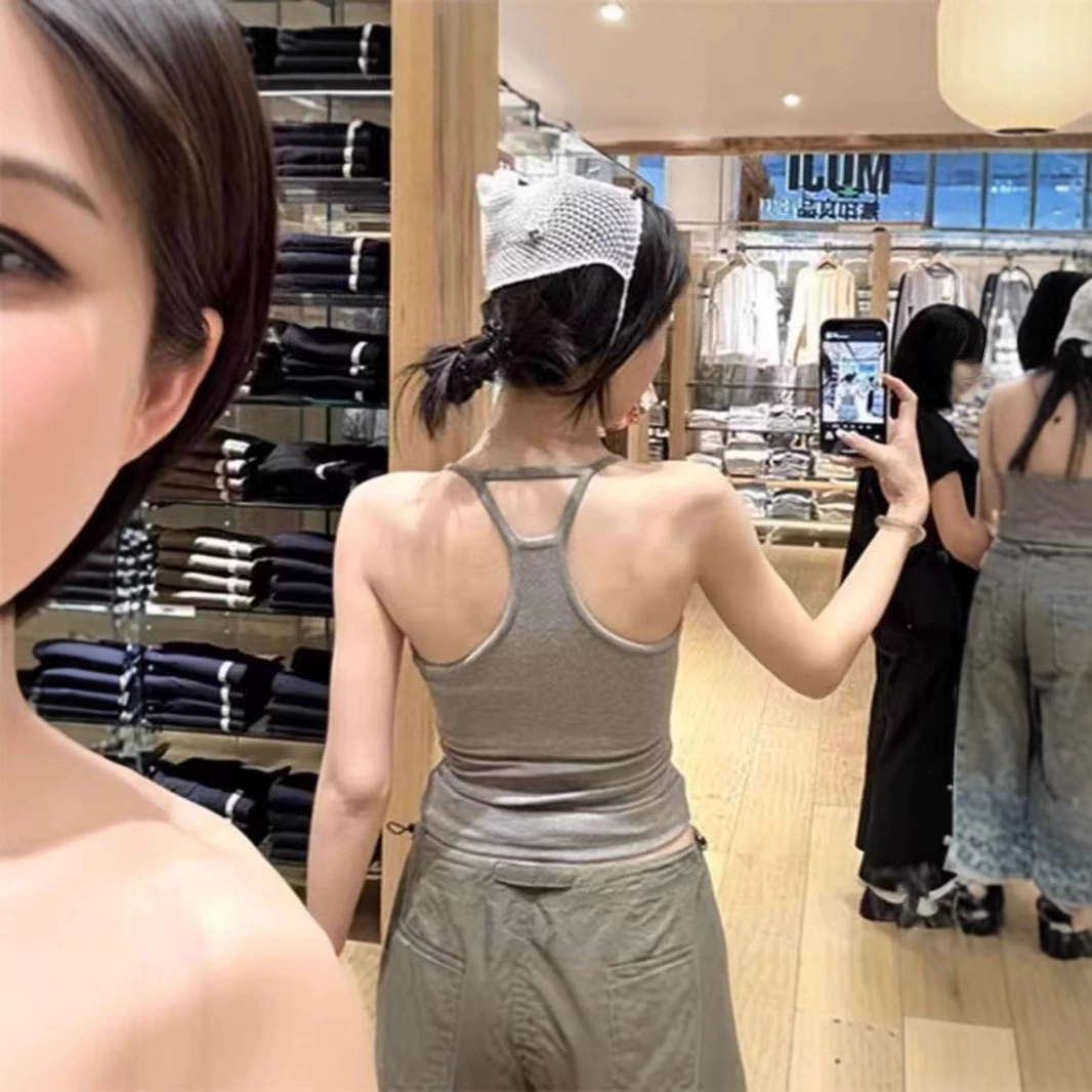 Хлопчатобумажный жилет для женщин с нагрудным ковриком для женщин 2025 летом