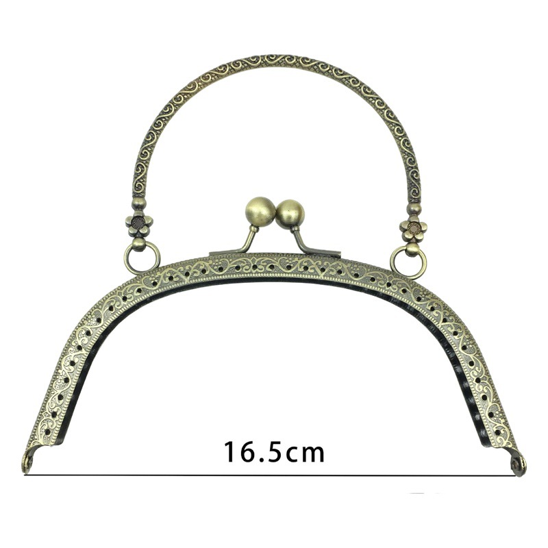 16.5CM arco relieve S patrón de mano oro portátil oro accesorios de bolsa diy