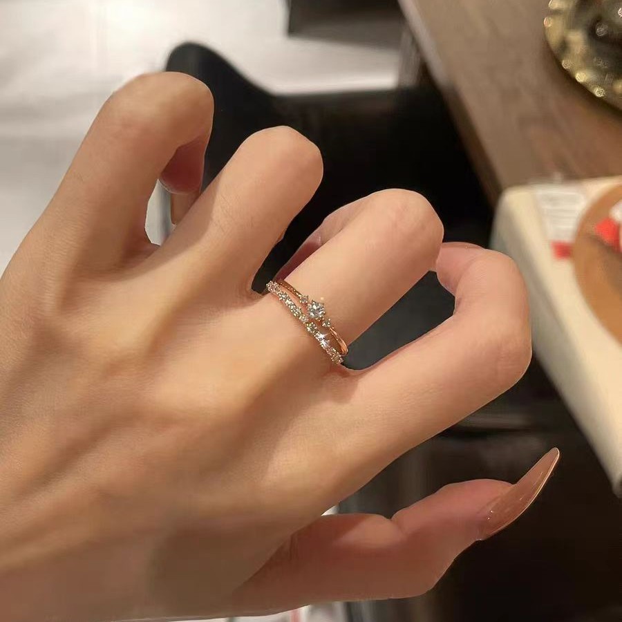 Minimalistischer Diamant Stapelring Für Damen Elegantes Schmuckstück_voghion.com