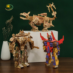 3D Wooden Puzzle Wholesale Children's Educational Toy Boy DIY Handmade Assembly Model Decorative Robot