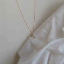 日系S925纯银镀14K金迷你精工光面小钥匙项链简约精致ins清新锁骨