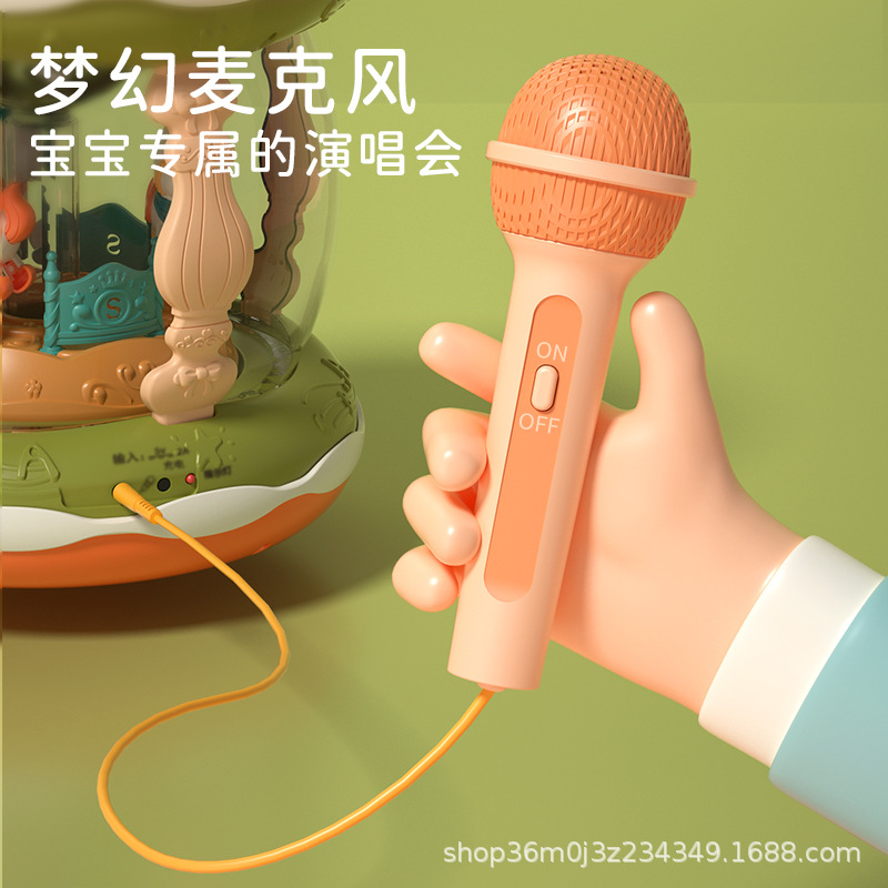 Juguetes de rompecabezas para niños tambores con micrófono de carga de música de educación temprana carrossel regalos para bebés al por mayor image 5