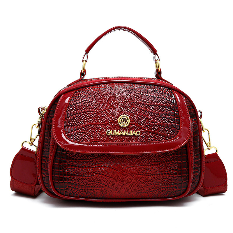 Cross-Border New Handbag Trendy Fashion Multi-Layer Large Capacity Single Shoulder Crossbody Bag Wide Shoulder Strap High-End Mom Bag