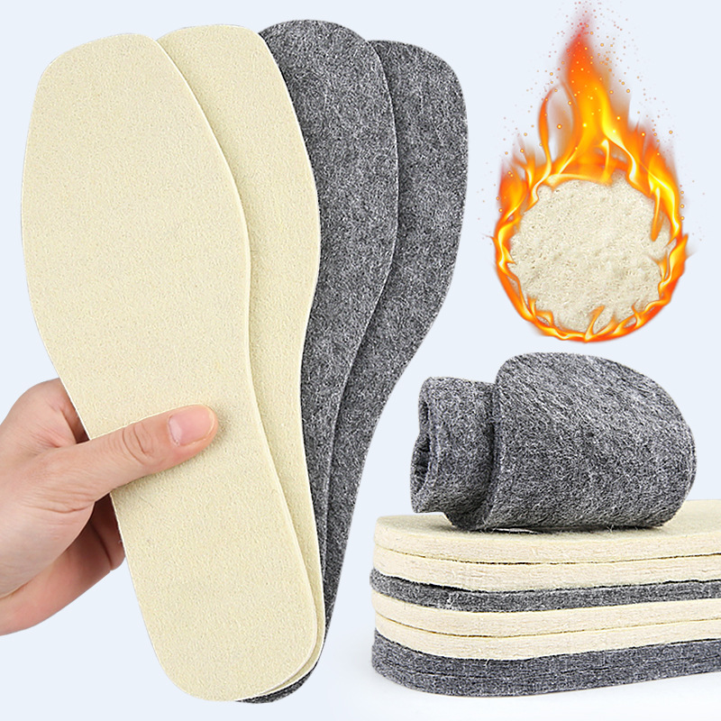 羊毛鞋垫多功能加厚保暖全垫柔软吸汗透气运动毛毡鞋垫可裁剪