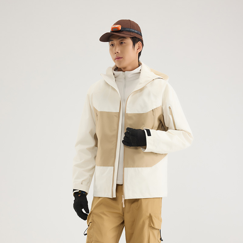 2025 otoño y invierno al aire libre traje de asalto de dos piezas conjunto desmontable chaqueta para hombres y mujeres más terciopelo grueso traje de montaña 3 en 1