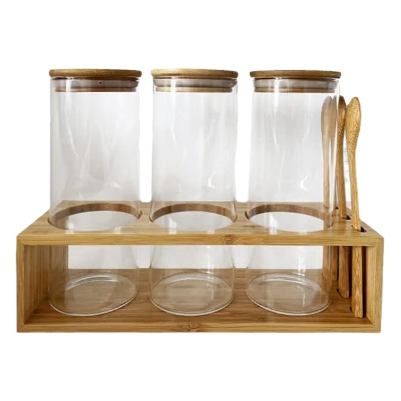 Estante de almacenamiento de cocina de granos de frutas secas de almacenamiento sellado tanque de almacenamiento traje de caramelo redondo tetera con tapa